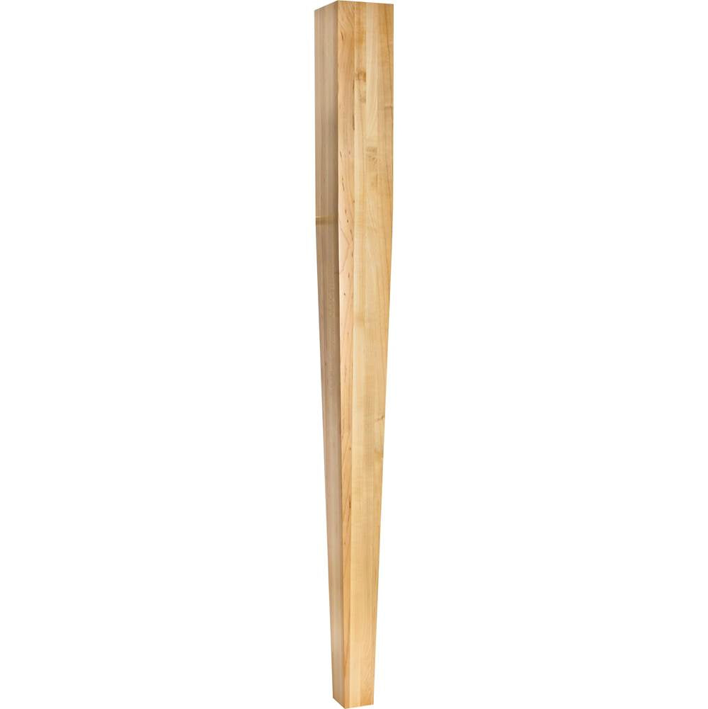 Hardware Resources - 3-1/2'' W x 3-1/2'' D x 42'' H Rubberwood Square Tapered Post - Unfinished