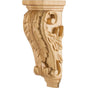 Hardware Resources - 2-1/2'' W x 2-5/8'' D x 7'' H Rubberwood Acanthus Corbel - Unfinished