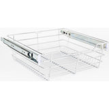Hardware Resources - Chrome Closet Pullout Basket with Slides 14''D x 17''W x 6''H - Polished Chrome