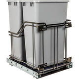 Hardware Resources - Double 50 Quart Black Nickel STORAGE WITH STYLE  Metal Soft-close Trashcan Pullout - Black Nickel