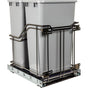 Hardware Resources - Double 50 Quart Black Nickel STORAGE WITH STYLE  Metal Soft-close Trashcan Pullout - Black Nickel