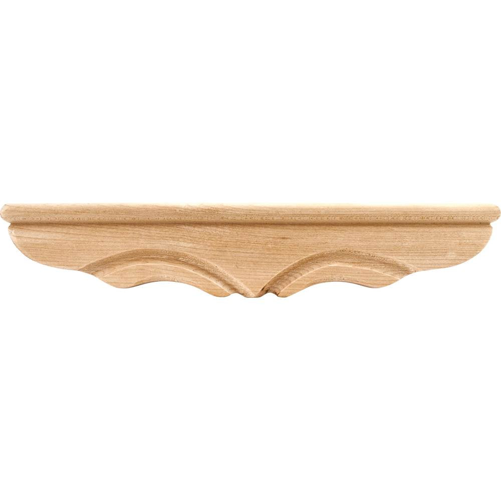 Hardware Resources - 11-3/8'' W x 1-3/4'' D x 2-1/4'' H Oak Middle Rounded Pedestal Foot - Unfinished