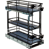 Hardware Resources - 8'' Black Nickel STORAGE WITH STYLE  Metal ''No Wiggle'' Under Drawer Base Pullout, Preassembled with Soft-close Slides - Black Nickel