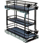 Hardware Resources - 8'' Black Nickel STORAGE WITH STYLE  Metal ''No Wiggle'' Under Drawer Base Pullout, Preassembled with Soft-close Slides - Black Nickel