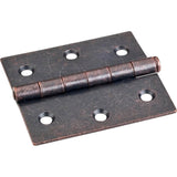 Hardware Resources - Dark Antique Copper Machined 3'' x 2-3/4''  Single Full Swaged Butt Hinge - Distressed Antique Brass