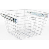 Hardware Resources - Chrome Closet Pullout Basket with Slides 16''D x 17''W x 11''H - Polished Chrome