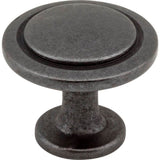 Hardware Resources - 1-1/4'' Diameter Gun Metal Round Button Gatsby Cabinet Knob - Gun Metal