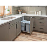 Double 35 Quart Black Nickel STORAGE WITH STYLE  Metal Soft-close Trashcan Pullout