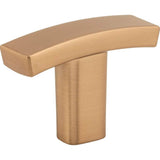Hardware Resources - 1-1/2'' Overall Length Satin Bronze Square Thatcher Cabinet ''T'' Knob - Satin Bronze