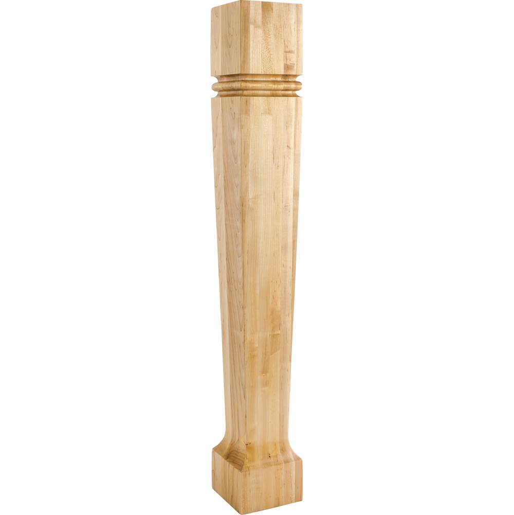 Hardware Resources - 5'' W x 5'' D x 35-1/2'' H Rubberwood Bullnose Tapered Post - Unfinished