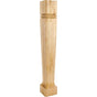 Hardware Resources - 5'' W x 5'' D x 35-1/2'' H Rubberwood Bullnose Tapered Post - Unfinished