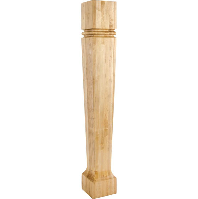 Hardware Resources - 5'' W x 5'' D x 35-1/2'' H Hard Maple Bullnose Tapered Post - Unfinished
