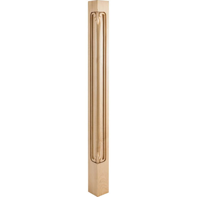Hardware Resources - 2-3/4'' W x 2-3/4'' D x 35-1/2'' H Rubberwood Acanthus Corner Post - Unfinished