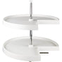 Hardware Resources - 28'' Pie-Cut Two-Shelf Plastic Lazy Susan Set - White
