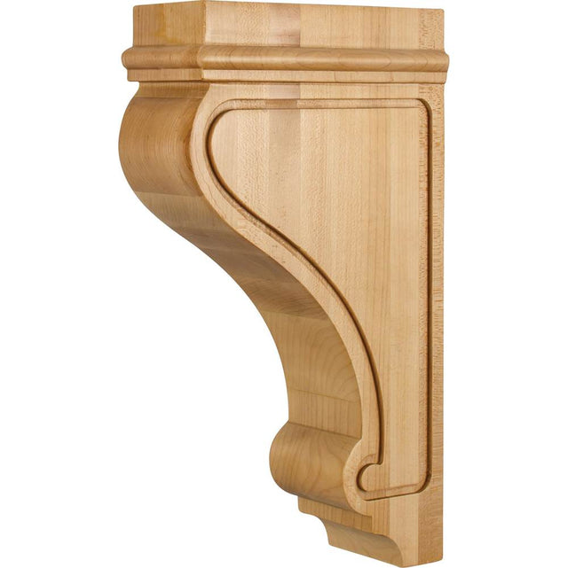 Hardware Resources - 3'' W x 7-3/4'' D x 14'' H Rubberwood Arts and Crafts Corbel - Unfinished