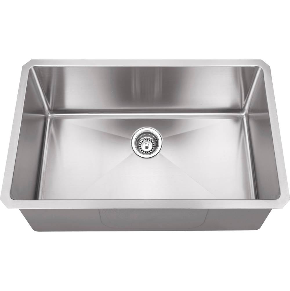 Hardware Resources - 30'' L x 18'' D x 10'' H Undermount 16 Gauge Handmade Stainless Steel Single Bowl Sink - Stainless Steel