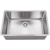 Hardware Resources - 30'' L x 18'' D x 10'' H Undermount 16 Gauge Handmade Stainless Steel Single Bowl Sink - Stainless Steel