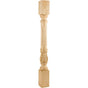 Hardware Resources - 3-1/2'' W x 3-1/2'' D x 35-1/2'' H Rubberwood Fluted Acanthus Post - Unfinished
