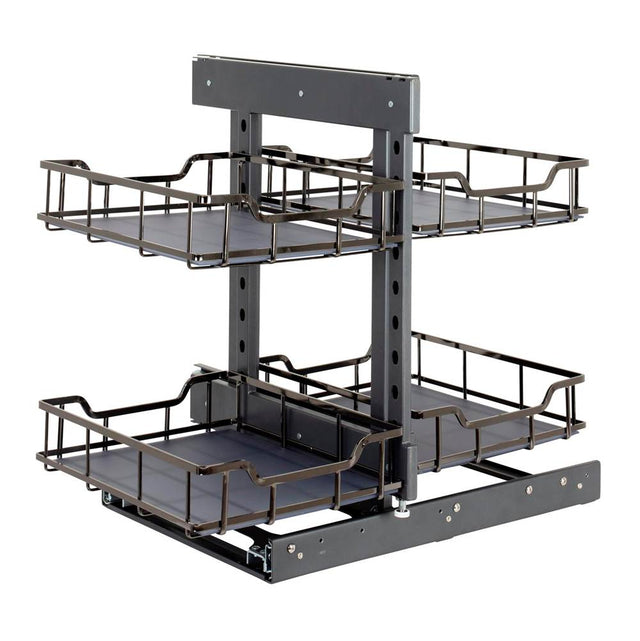 Hardware Resources - STORAGE WITH STYLE  Black Nickel 18'' Full-Height Blind Corner Organizer - Black Nickel