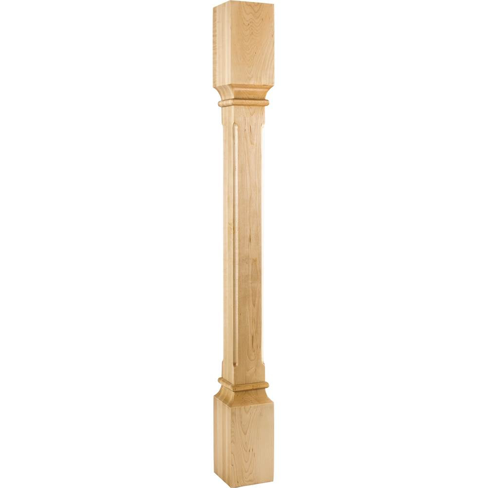 Hardware Resources - 3-1/2'' W x 3-1/2'' D x 35-1/2'' H Rubberwood Fluted Edge Post - Unfinished