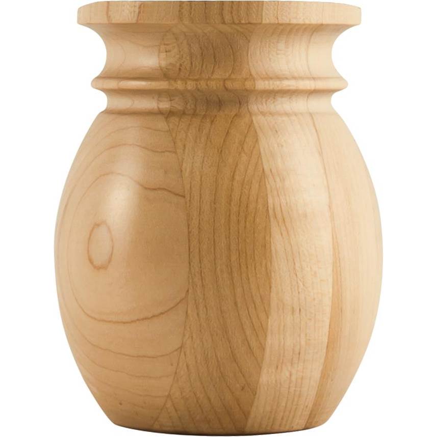 Hardware Resources - 4'' W x 4'' D x 5'' H Alder Bullnose and Cove Bun Foot - Unfinished