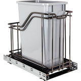 Hardware Resources - Single 35 Quart Black Nickel STORAGE WITH STYLE  Metal Soft-close Trashcan Pullout - Black Nickel