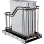 Hardware Resources - Single 35 Quart Black Nickel STORAGE WITH STYLE  Metal Soft-close Trashcan Pullout - Black Nickel