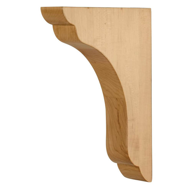 Hardware Resources - 1-3/4'' W x 7'' D x 10'' H Hard Maple Scalloped End Corbel - Unfinished