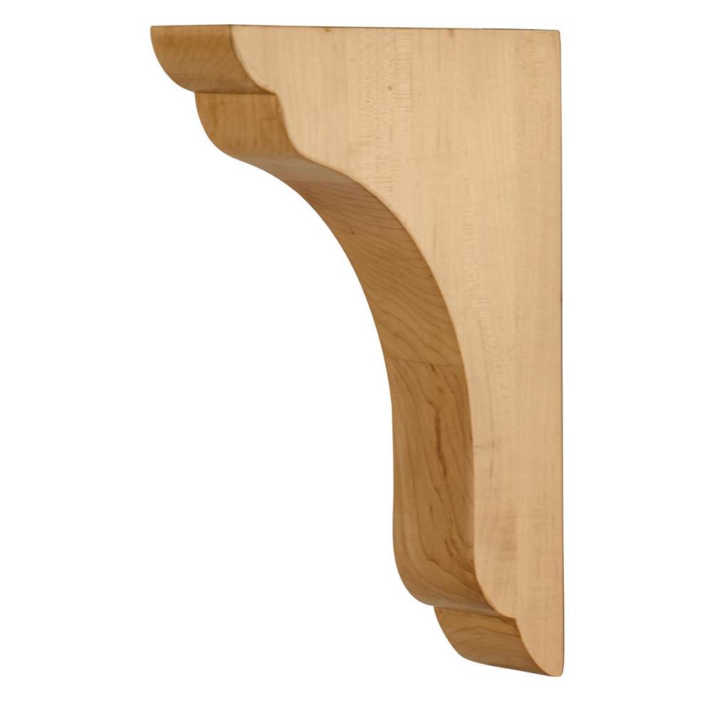 Hardware Resources - 1-3/4'' W x 7'' D x 10'' H Alder Scalloped End Corbel - Unfinished