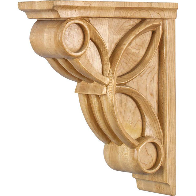 Hardware Resources - 3'' W x 8'' D x 10'' H Maple Celtic Weave Art Deco Corbel - Unfinished