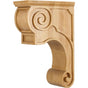 Hardware Resources - 3-3/8'' W x 8'' D x 11-3/4'' H Cherry Scrolled Mission Corbel - Unfinished