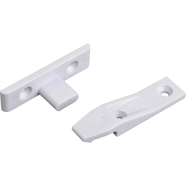 Hardware Resources - White Plastic Suspension Fitting Connector for False Fronts - White