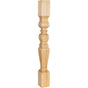 Hardware Resources - 3-3/4'' W x 3-3/4'' D x 35-1/2'' H Rubberwood Fluted Acanthus Post - Unfinished