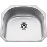 Hardware Resources - 23-1/4'' L x 20-7/8'' W x 9'' D Undermount 18 Gauge Stainless Steel Single Bowl Sink - Stainless Steel