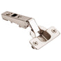 Hardware Resources - 125 degree Standard Duty Full Overlay Cam Adjustable Self-close Hinge with Press-in 8 mm Dowels - Polished Nickel