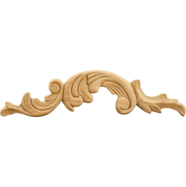Hardware Resources - 12-1/4'' W x 1/4'' D x 3'' H Right Maple Acanthus Applique - Unfinished