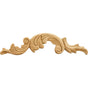 Hardware Resources - 12-1/4'' W x 1/4'' D x 3'' H Right Maple Acanthus Applique - Unfinished