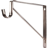 Hardware Resources - Satin Nickel Shelf Bracket with Rod Support for 1-5/16'' Round Closet Rods - Satin Nickel