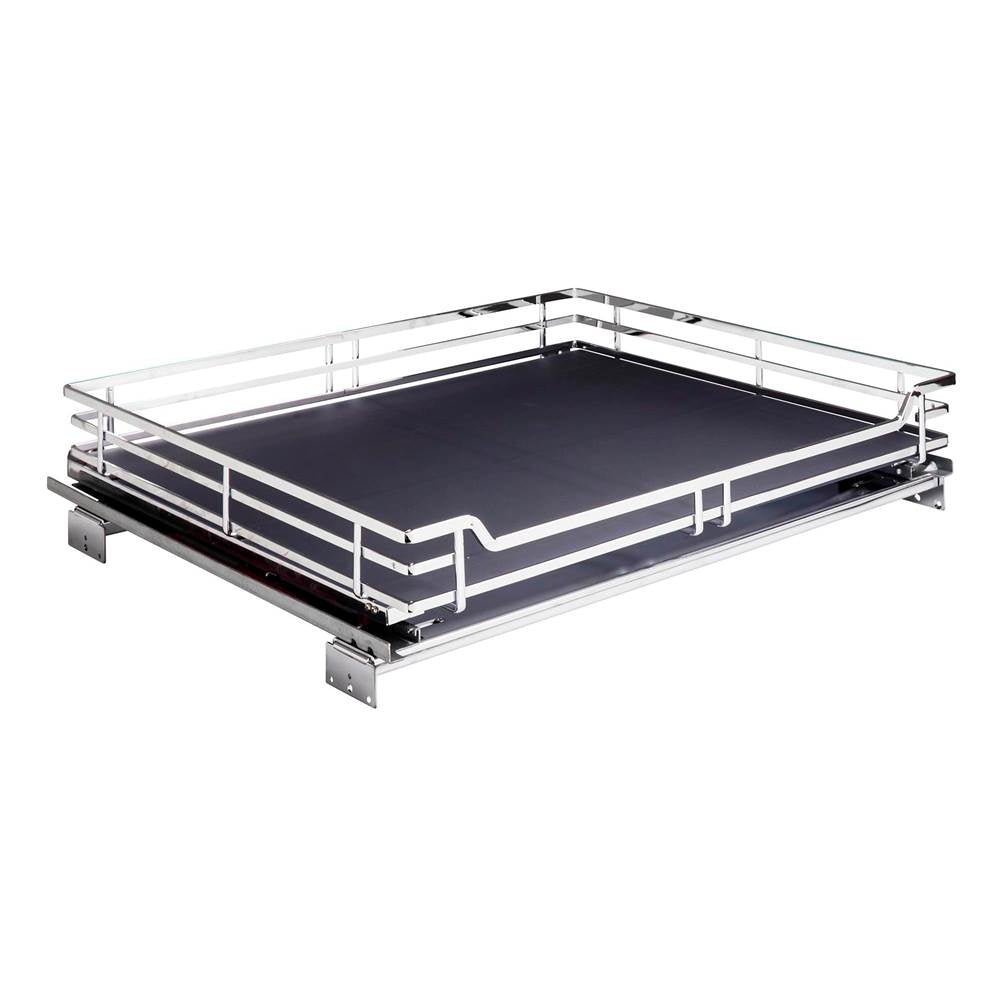 Hardware Resources - 27'' Polished Chrome STORAGE WITH STYLE  Metal Soft-close Pullout Basket - Polished Chrome