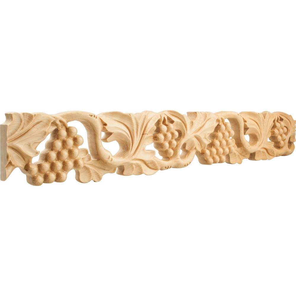 Hardware Resources - 1'' D x 4'' H Alder Grape Hand Carved Moulding - Unfinished