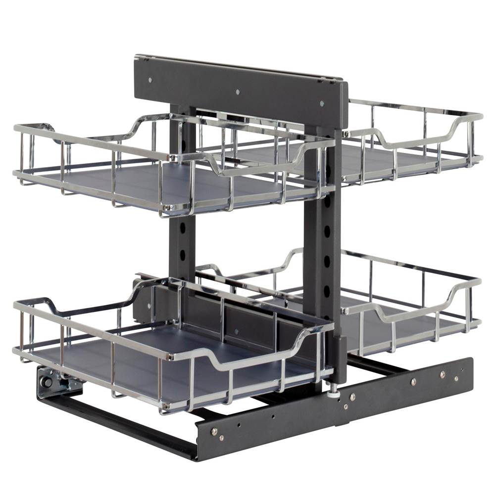 Hardware Resources - STORAGE WITH STYLE  18'' Polished Chrome Blind Corner Organizer - Polished Chrome