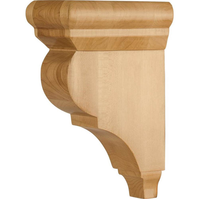 Hardware Resources - 3'' W x 5-1/2'' D x 8'' H Rubberwood Smooth Corbel - Unfinished