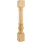 Hardware Resources - 5'' W x 5'' D x 35-1/2'' H Rubberwood Fluted Acanthus Post - Unfinished