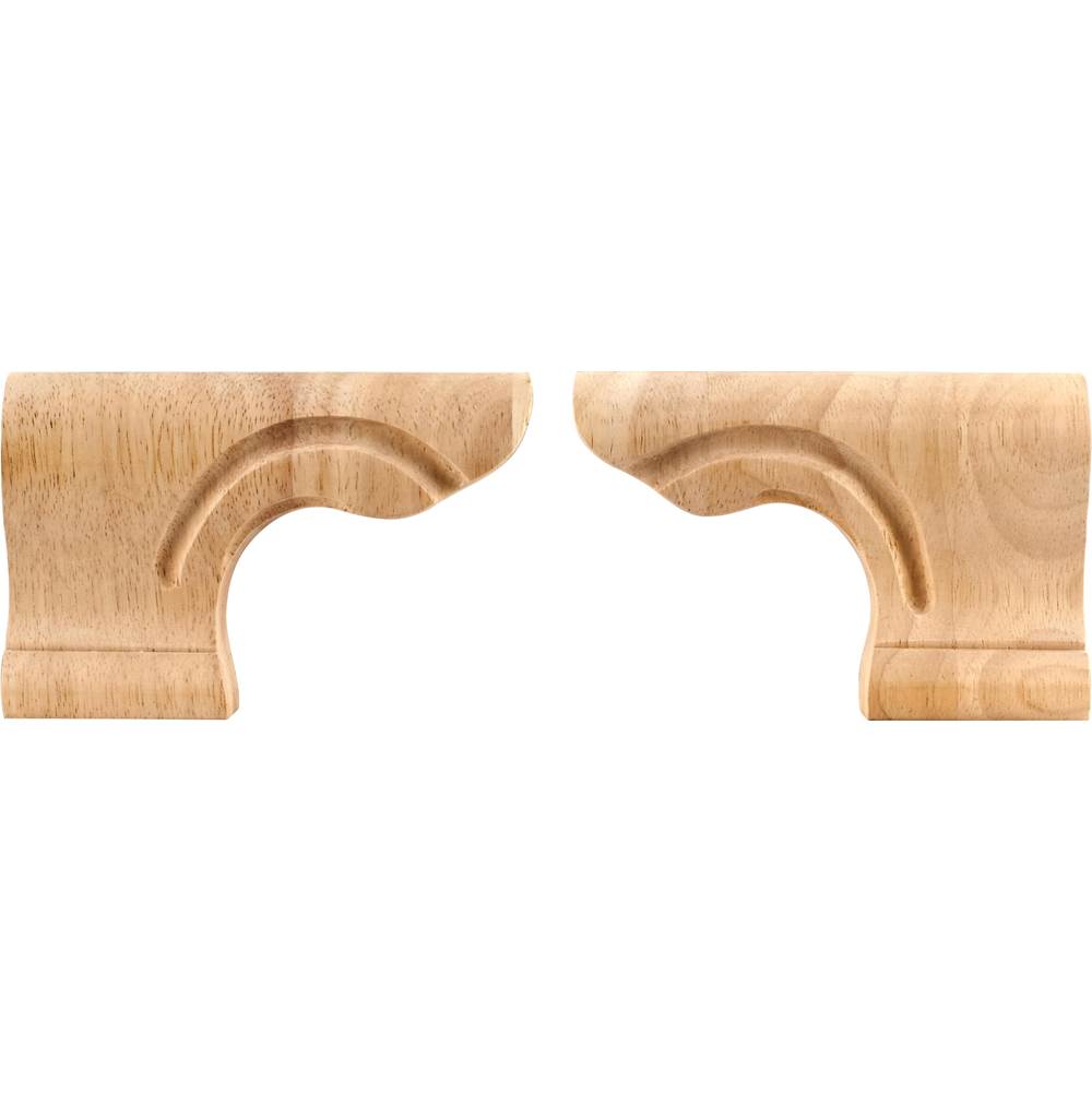 Hardware Resources - 6'' W x 1-1/8'' D x 4'' H Oak Right Rounded Pedestal Foot - Unfinished