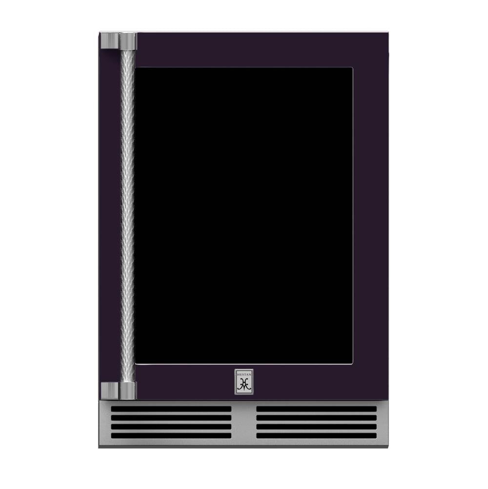 24'' Dual Zone Refrigerator with Wine, Glass Door and Lock, Right Hinged