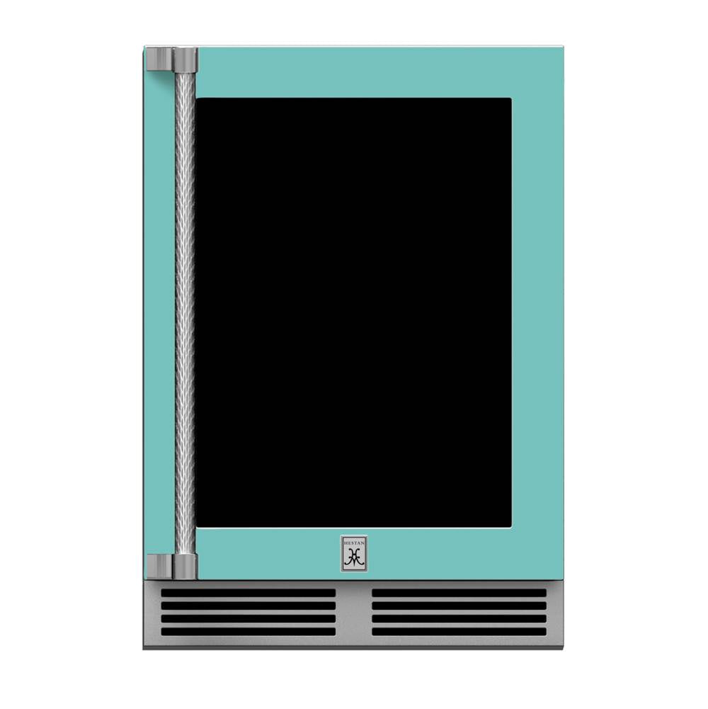 24'' Dual Zone Refrigerator with Wine, Glass Door and Lock, Right Hinged