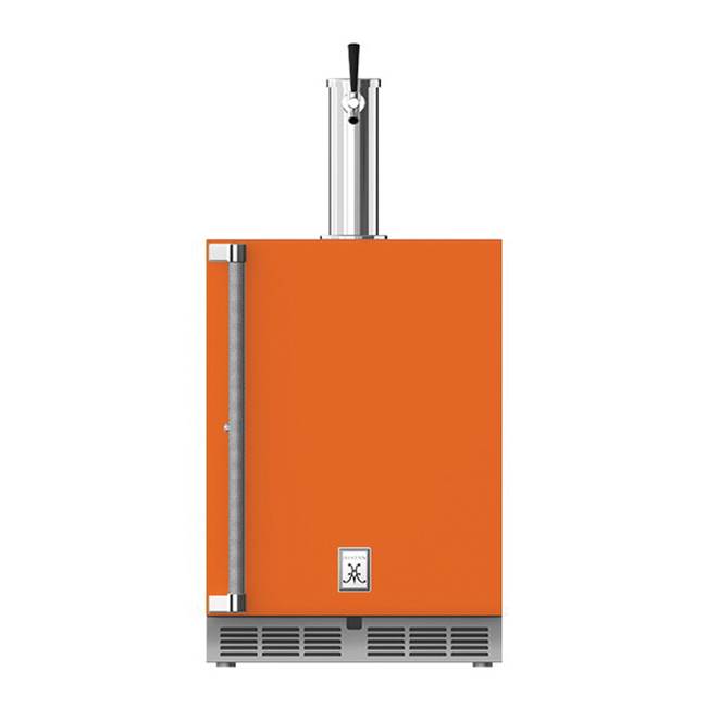 Hestan - 24'' Single Faucet Beer Dispenser, Solid Door and Lock, Right Hinged - Citra Orange
