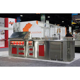 24'' Double Faucet Beer Dispenser, Solid Door, and Lock, Right Hinged
