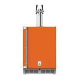 Hestan - 24'' Double Faucet Beer Dispenser, Solid Door, and Lock, Right Hinged - Citra Orange