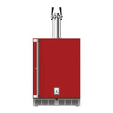 Hestan - 24'' Double Faucet Beer Dispenser, Solid Door, and Lock, Right Hinged - Matador Red